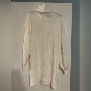 Turtle neck sweater dress, off white